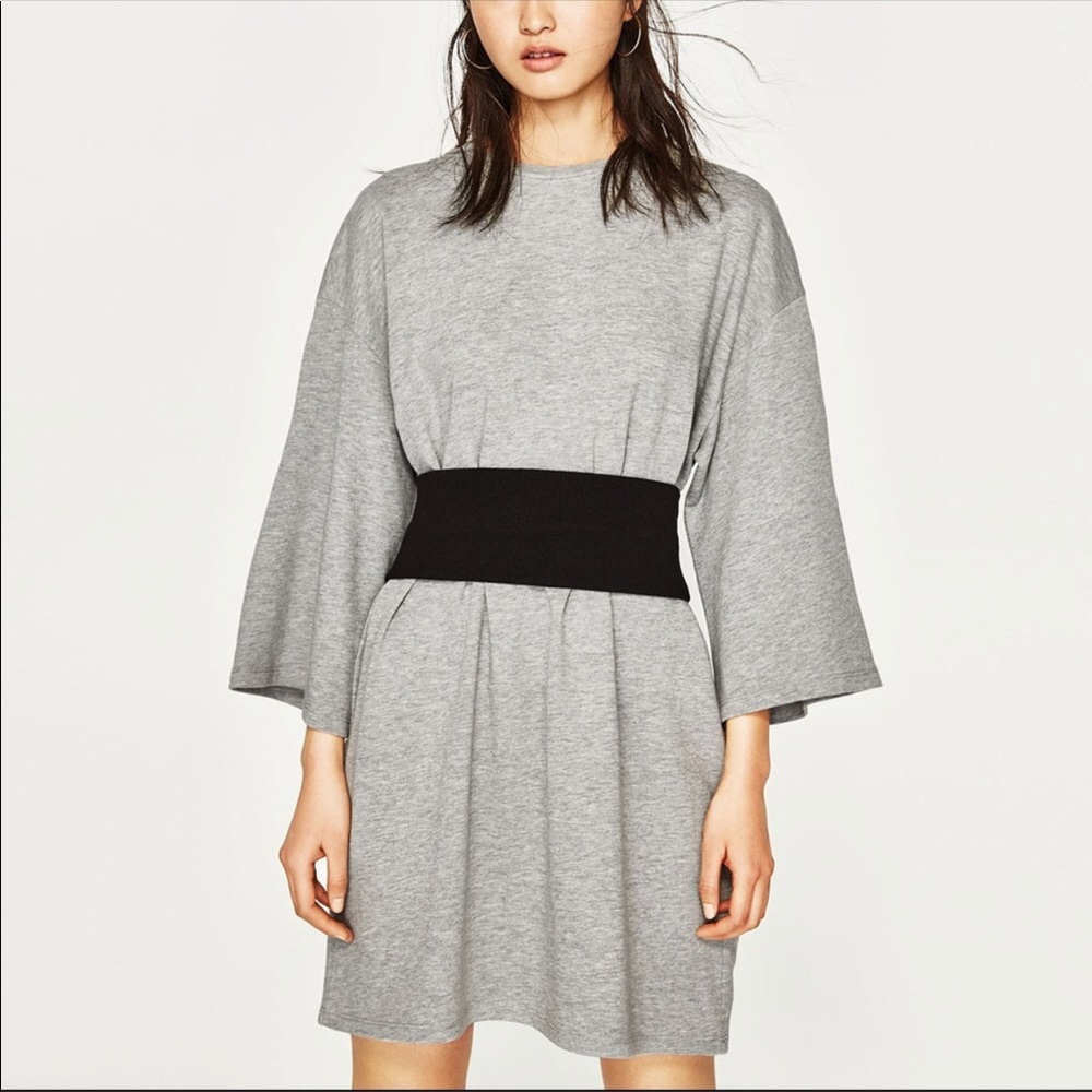 Zara Grey Dress w/Black Corset sz Small